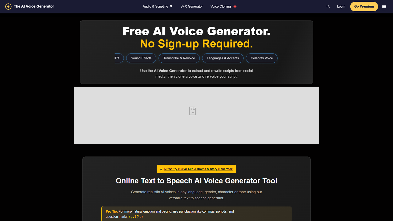 AI Voice Generator — интерфейс нейросети AI Voice Generator — интерфейс нейросети