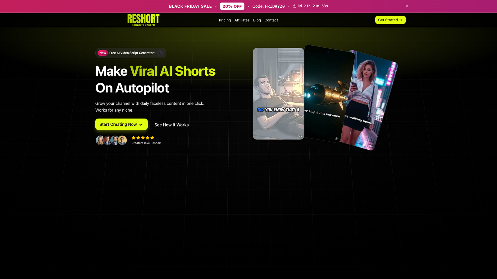 Reshort — интерфейс нейросети Reshort — интерфейс нейросети