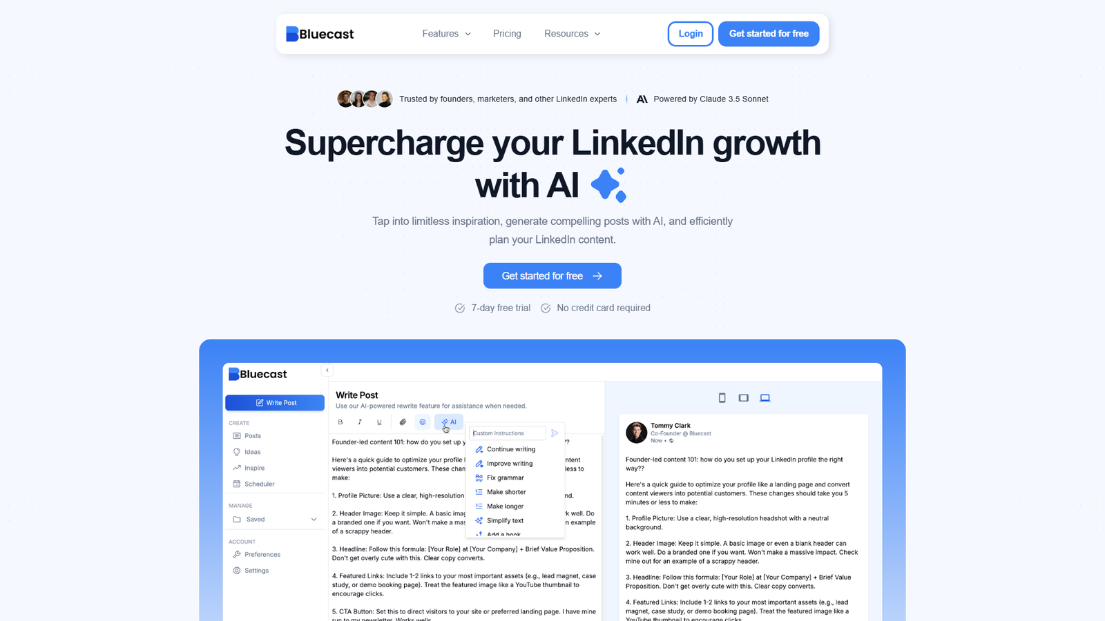 Bluecast — интерфейс нейросети Bluecast — интерфейс нейросети