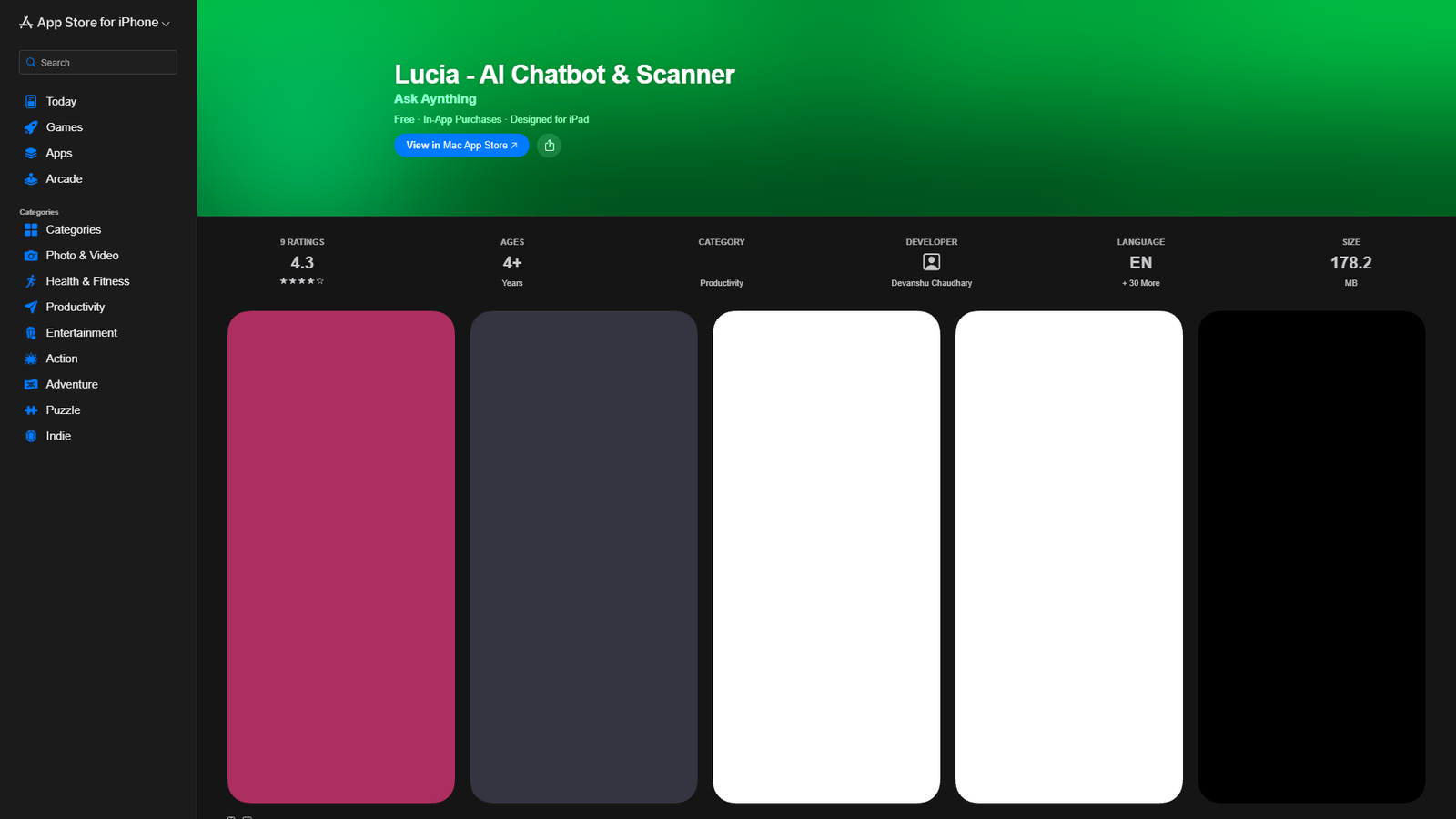 Lucia - AI Chatbot & Scanner — интерфейс нейросети Lucia - AI Chatbot & Scanner — интерфейс нейросети