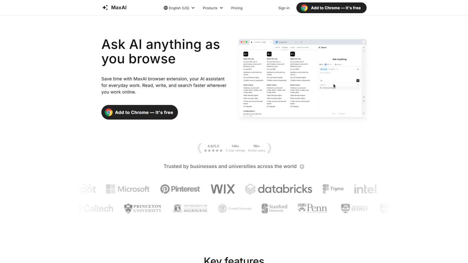 MaxAI.me нейросеть Главная страница