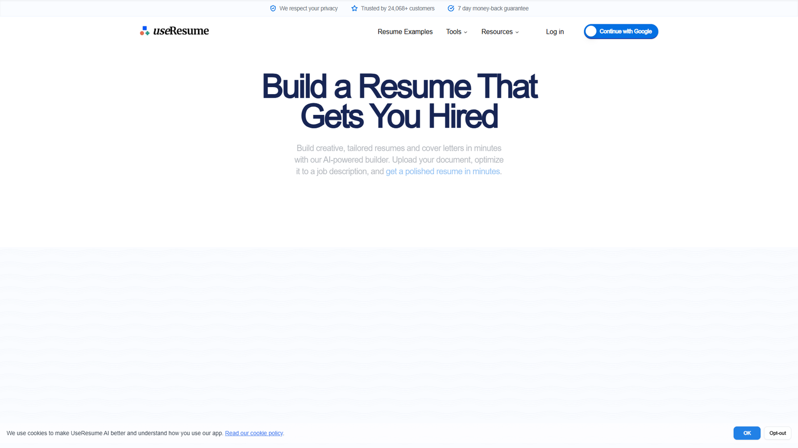 UseResume AI — интерфейс нейросети UseResume AI — интерфейс нейросети