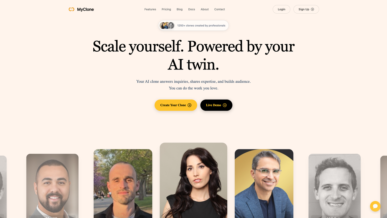 MyClone — интерфейс нейросети