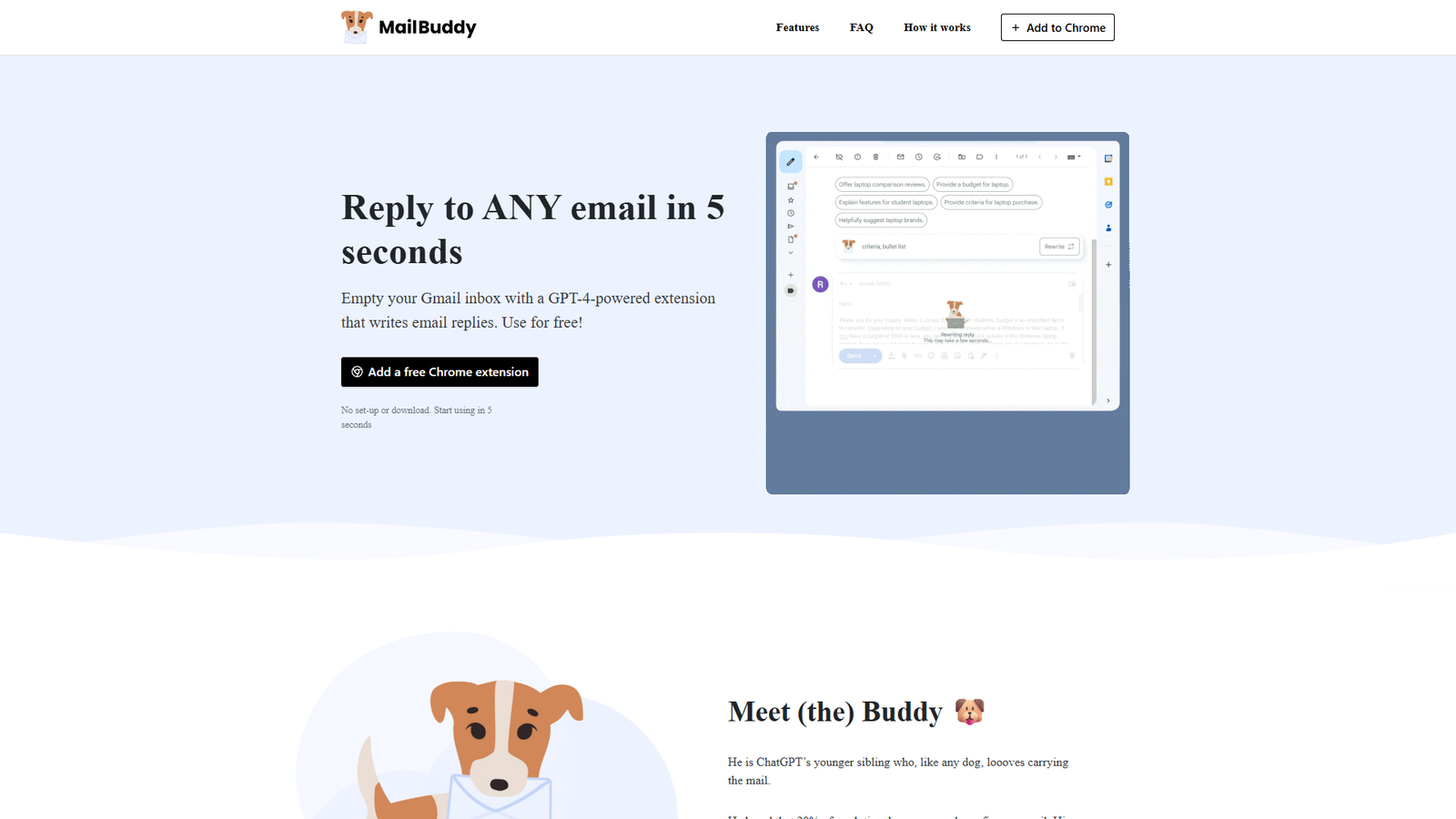 MailBuddy — интерфейс нейросети MailBuddy — интерфейс нейросети
