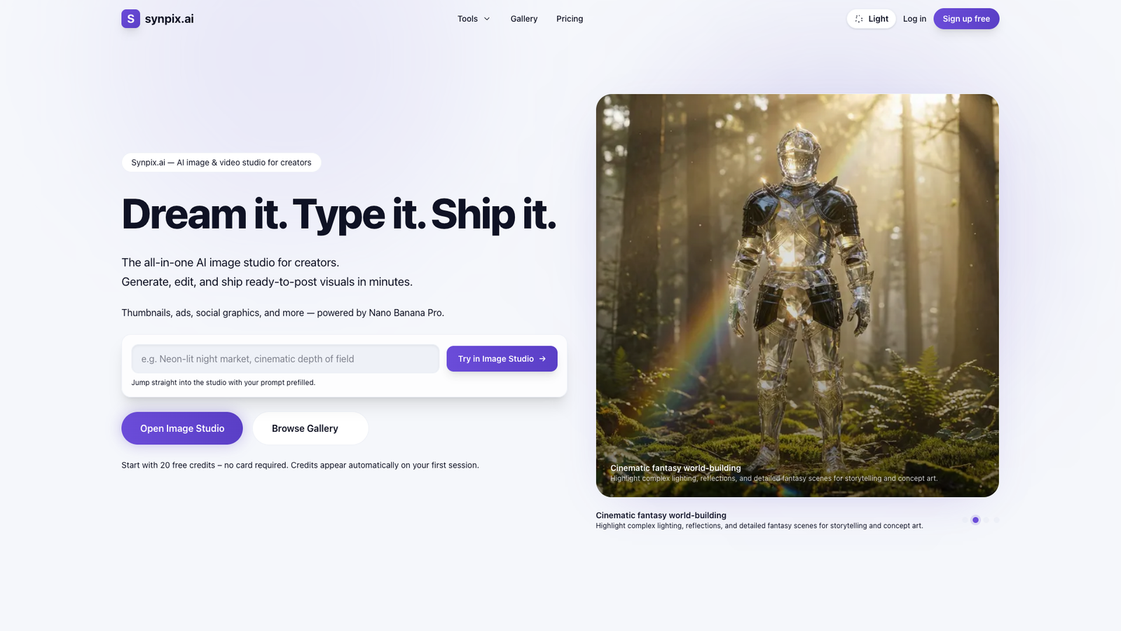 Synpix — интерфейс нейросети