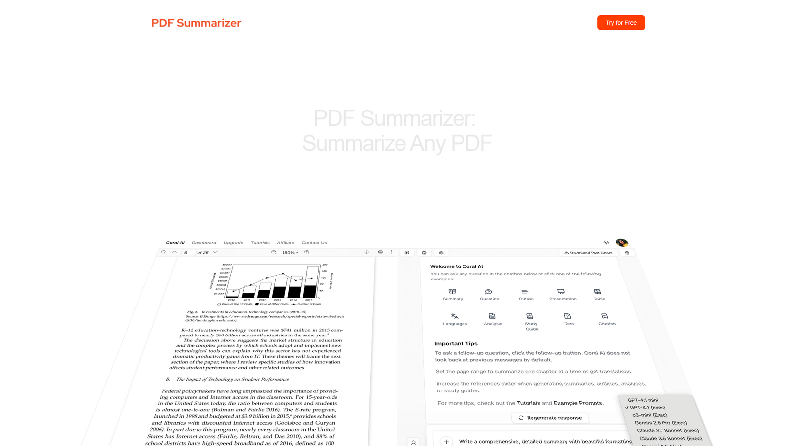 PDF Summarizer — интерфейс нейросети PDF Summarizer — интерфейс нейросети