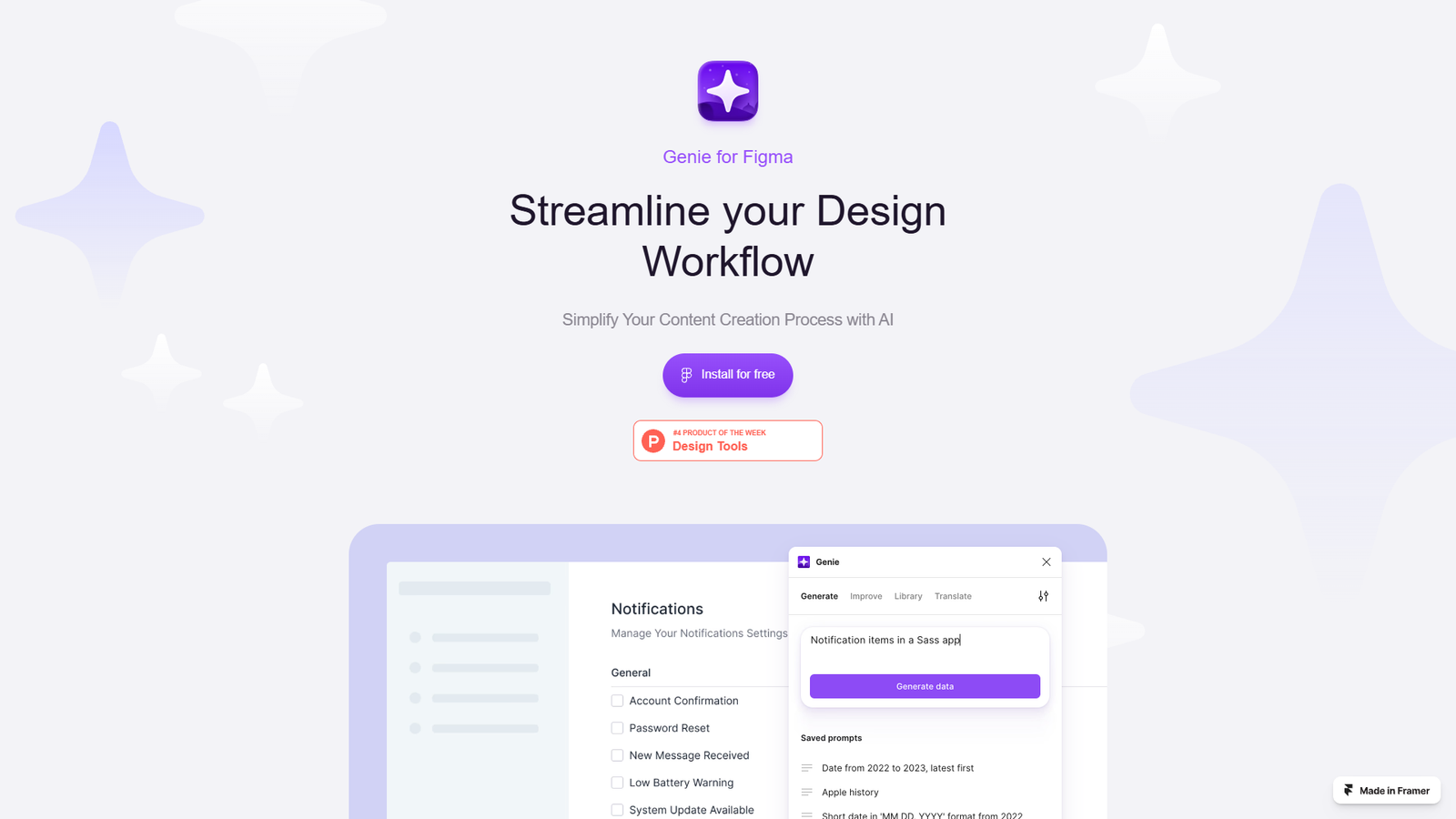 Genie for Figma — интерфейс нейросети Genie for Figma — интерфейс нейросети