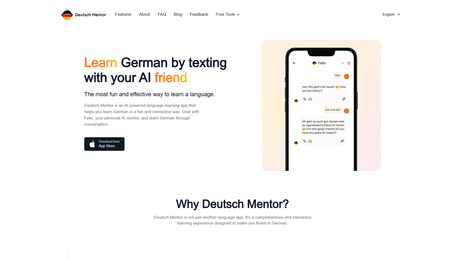 Deutsch Mentor — интерфейс нейросети Deutsch Mentor — интерфейс нейросети