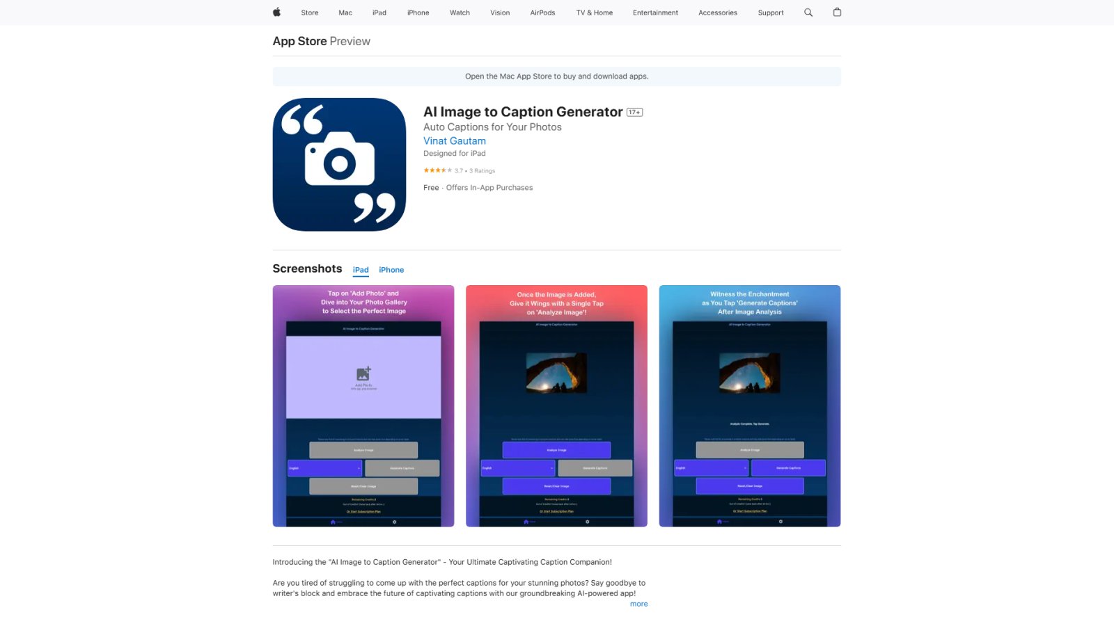 AI Image to Caption Generator нейросеть Главная страница