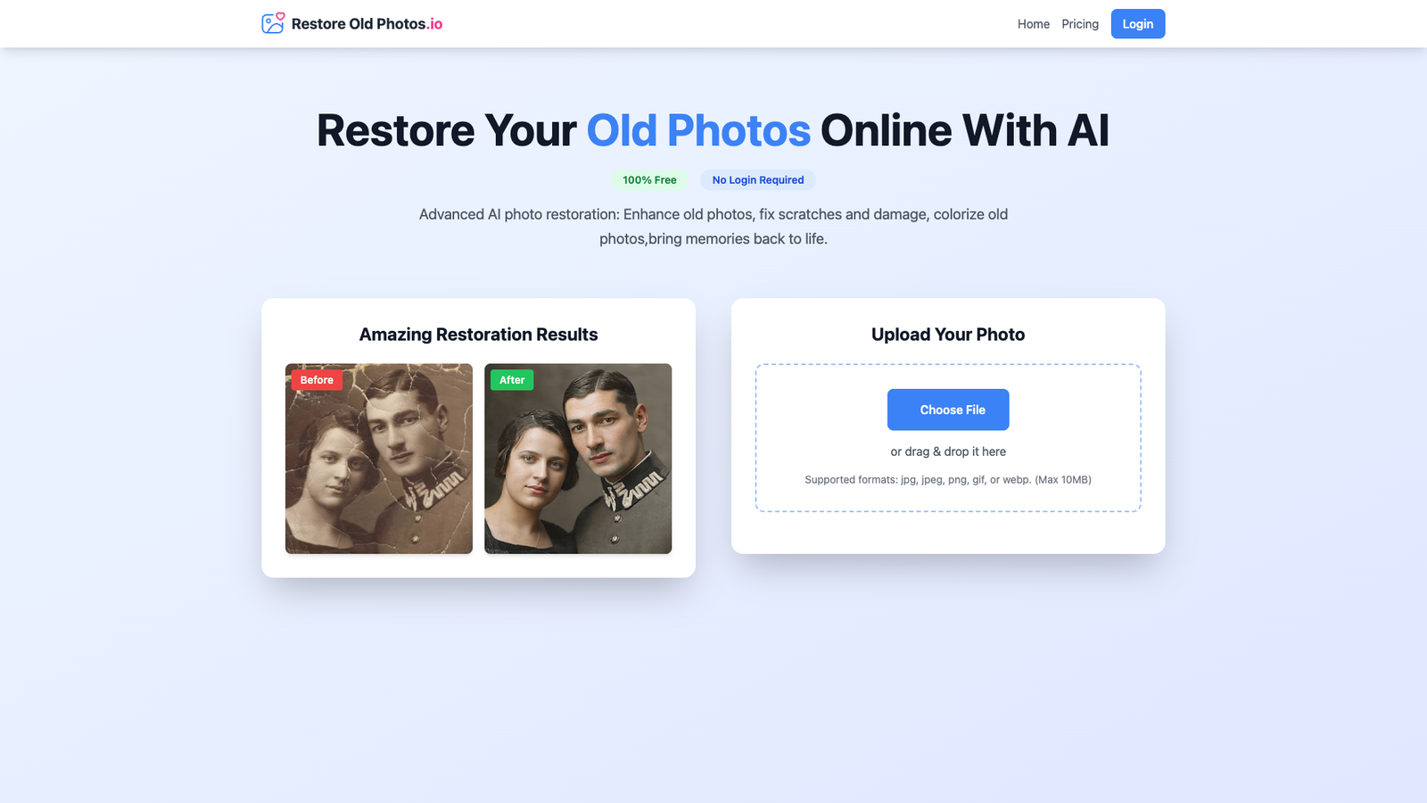 Restore Old Photos — интерфейс нейросети Restore Old Photos — интерфейс нейросети