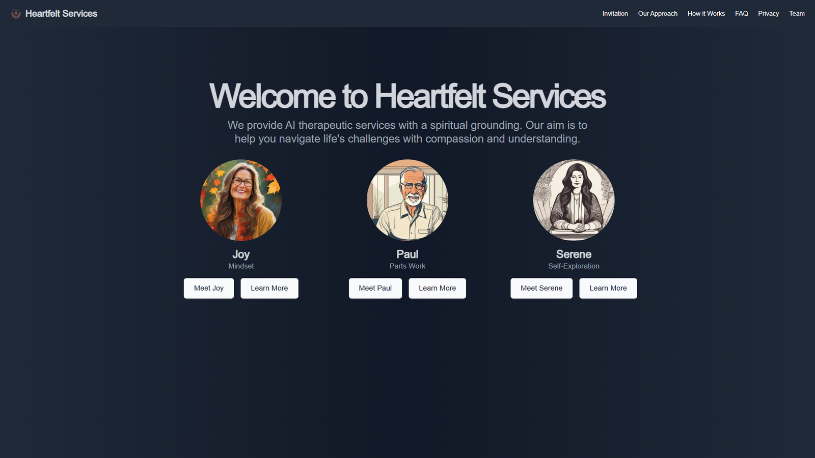 Heartfelt Services — интерфейс нейросети Heartfelt Services — интерфейс нейросети