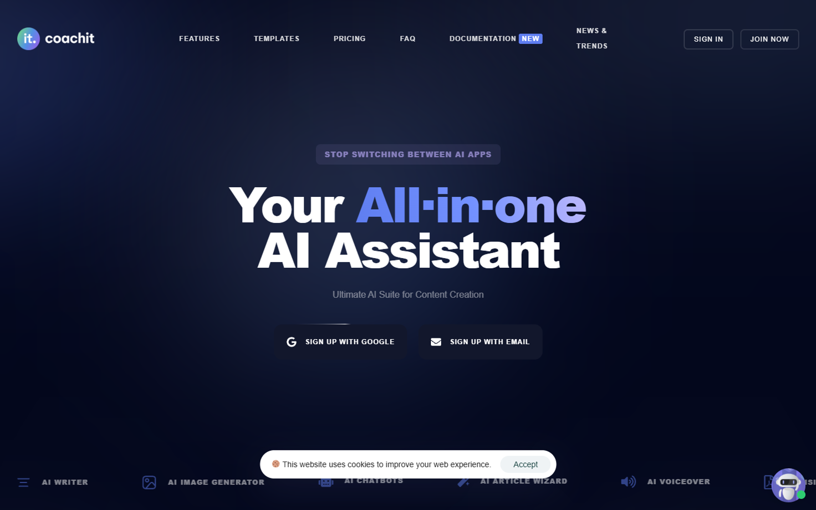 Coachit AI — интерфейс нейросети Coachit AI — интерфейс нейросети