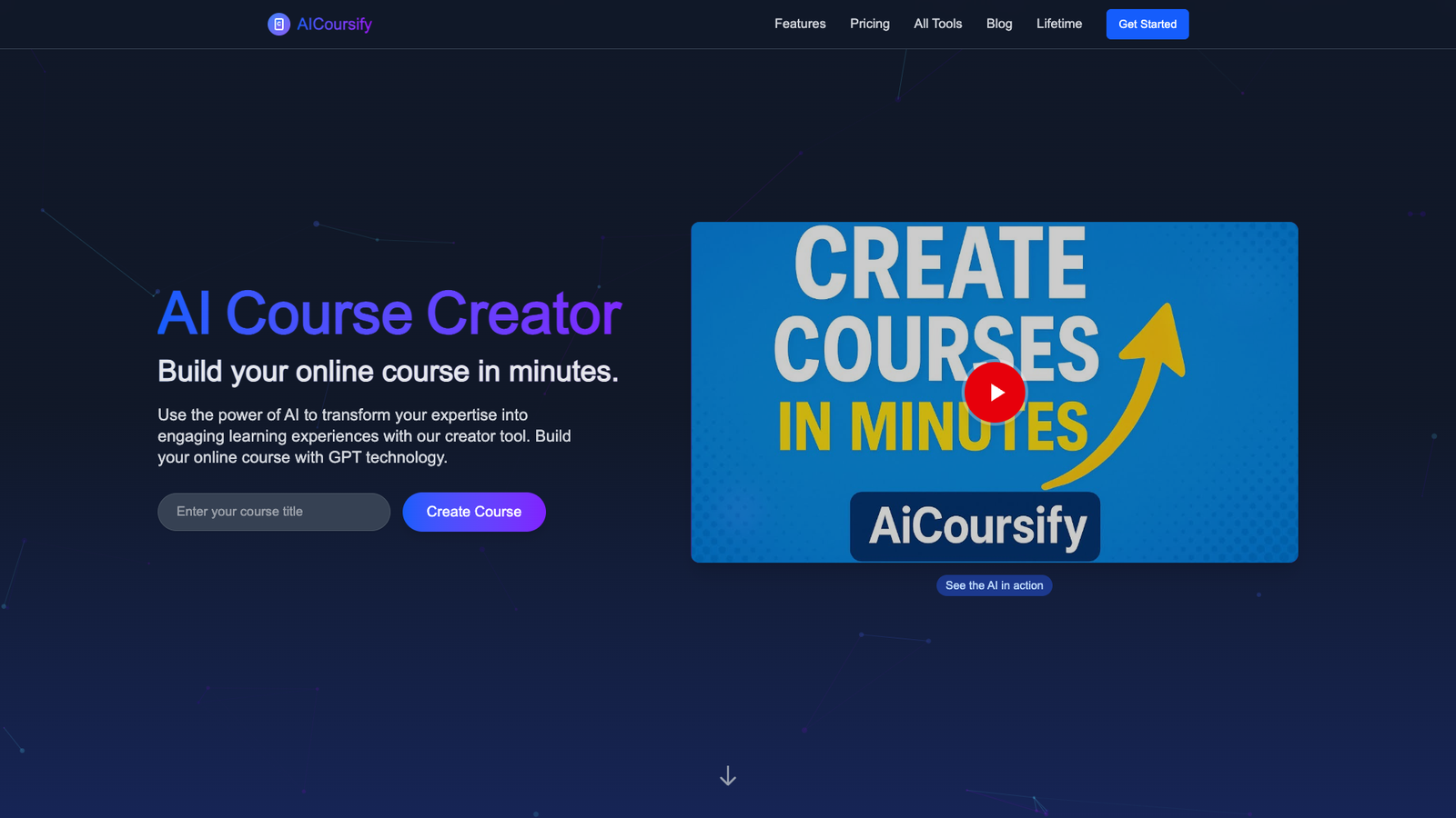 AiCoursify — интерфейс нейросети AiCoursify — интерфейс нейросети
