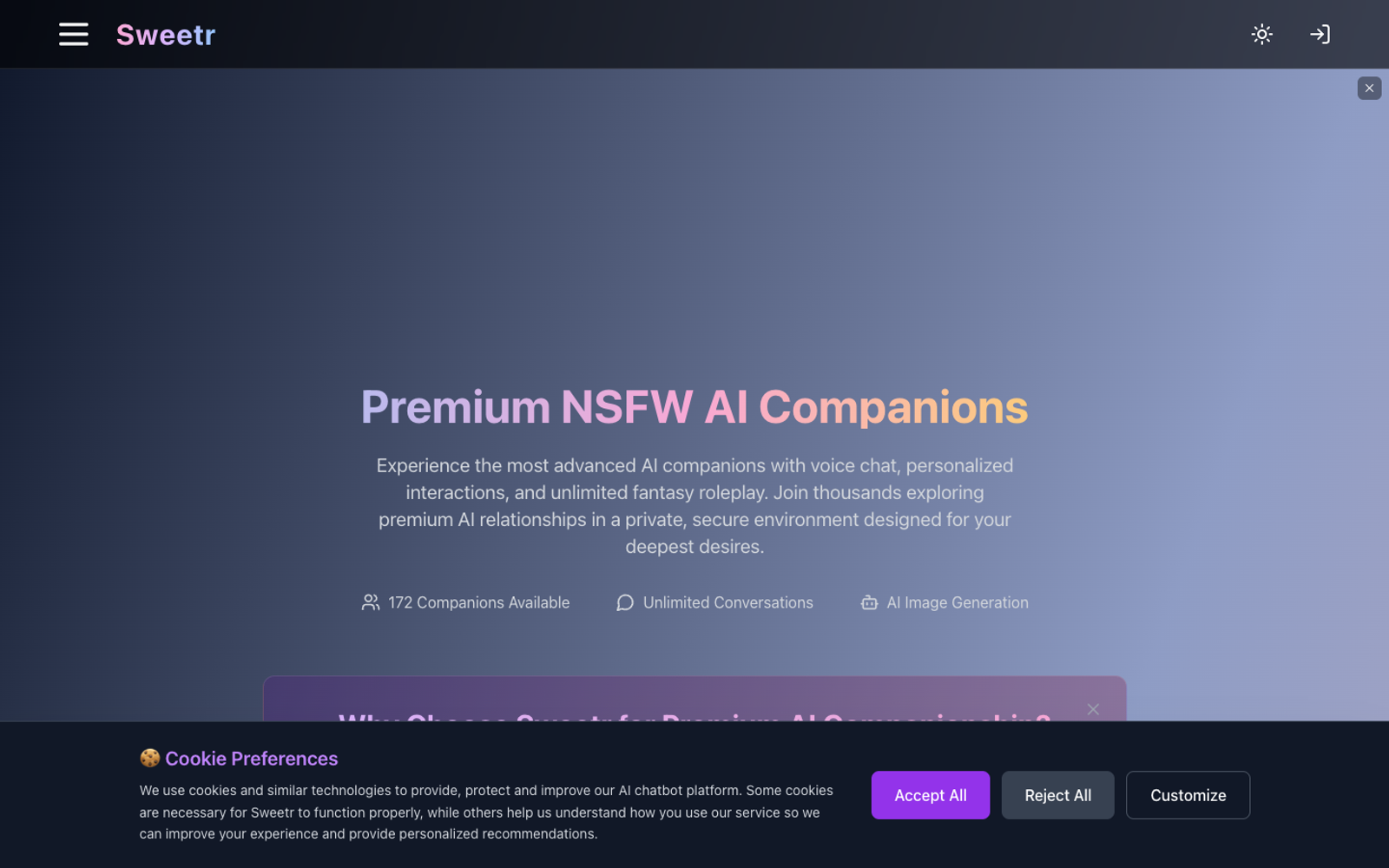 Sweetr — интерфейс нейросети Sweetr — интерфейс нейросети
