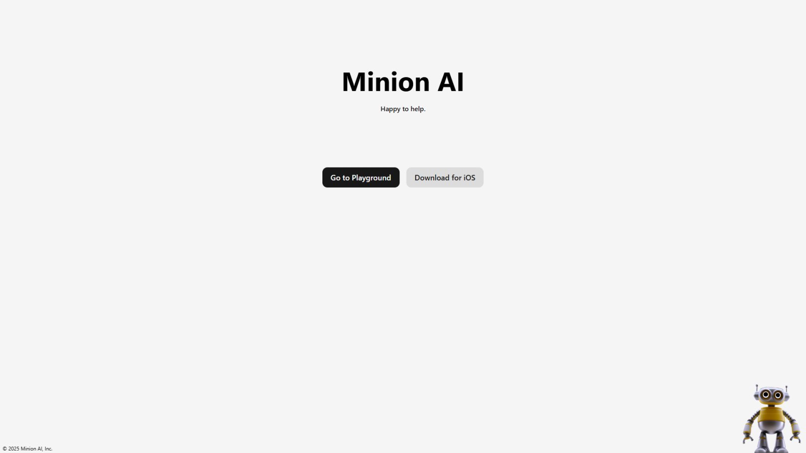 Minion AI нейросеть Главная страница