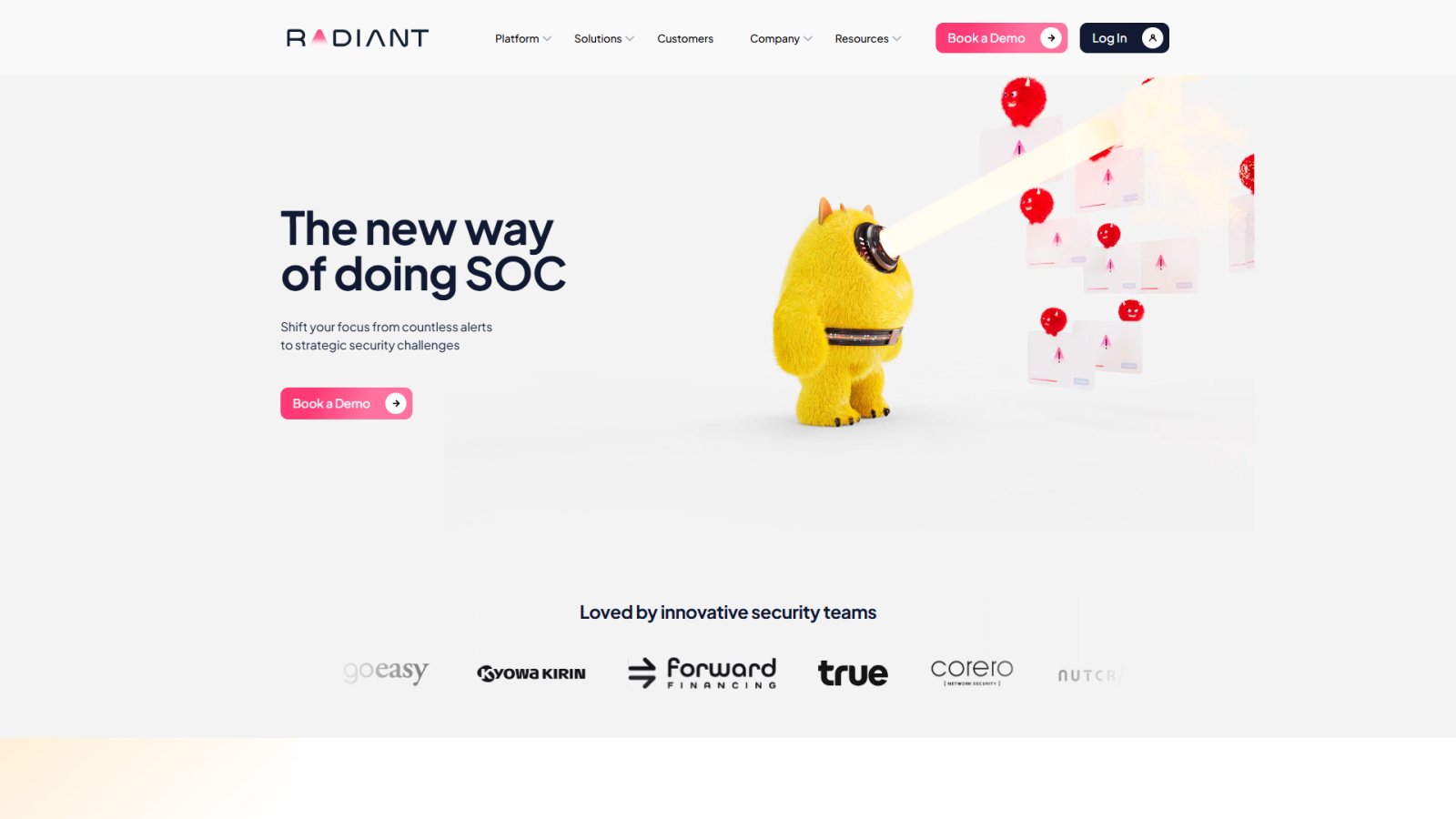 Radiant Security нейросеть Главная страница
