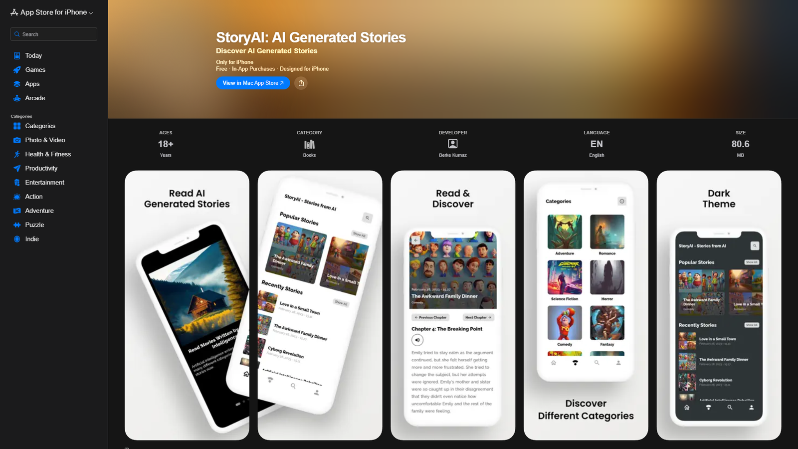 StoryAI AI Generated Stories — интерфейс нейросети StoryAI AI Generated Stories — интерфейс нейросети