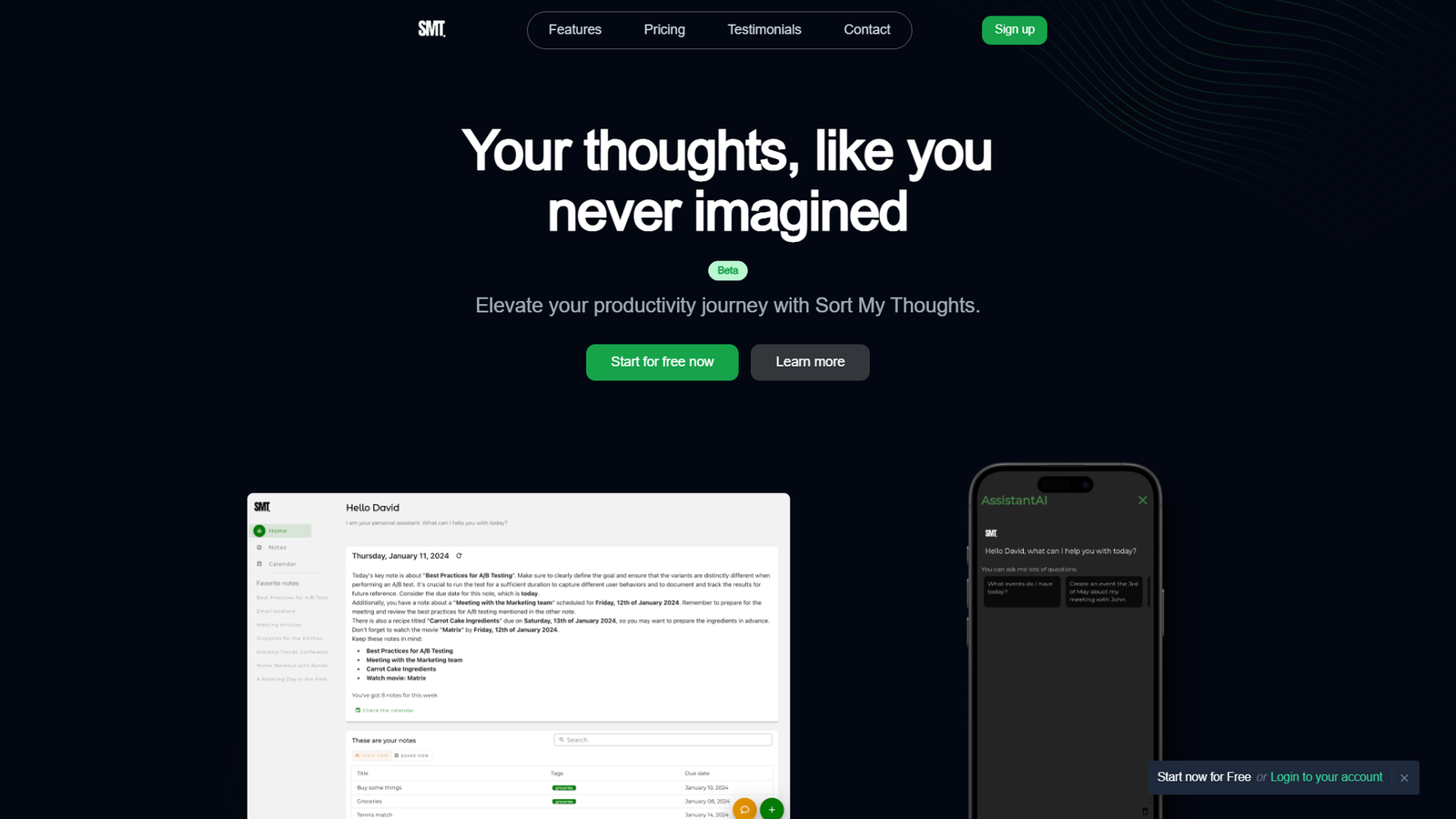 Sort My Thoughts — интерфейс нейросети Sort My Thoughts — интерфейс нейросети