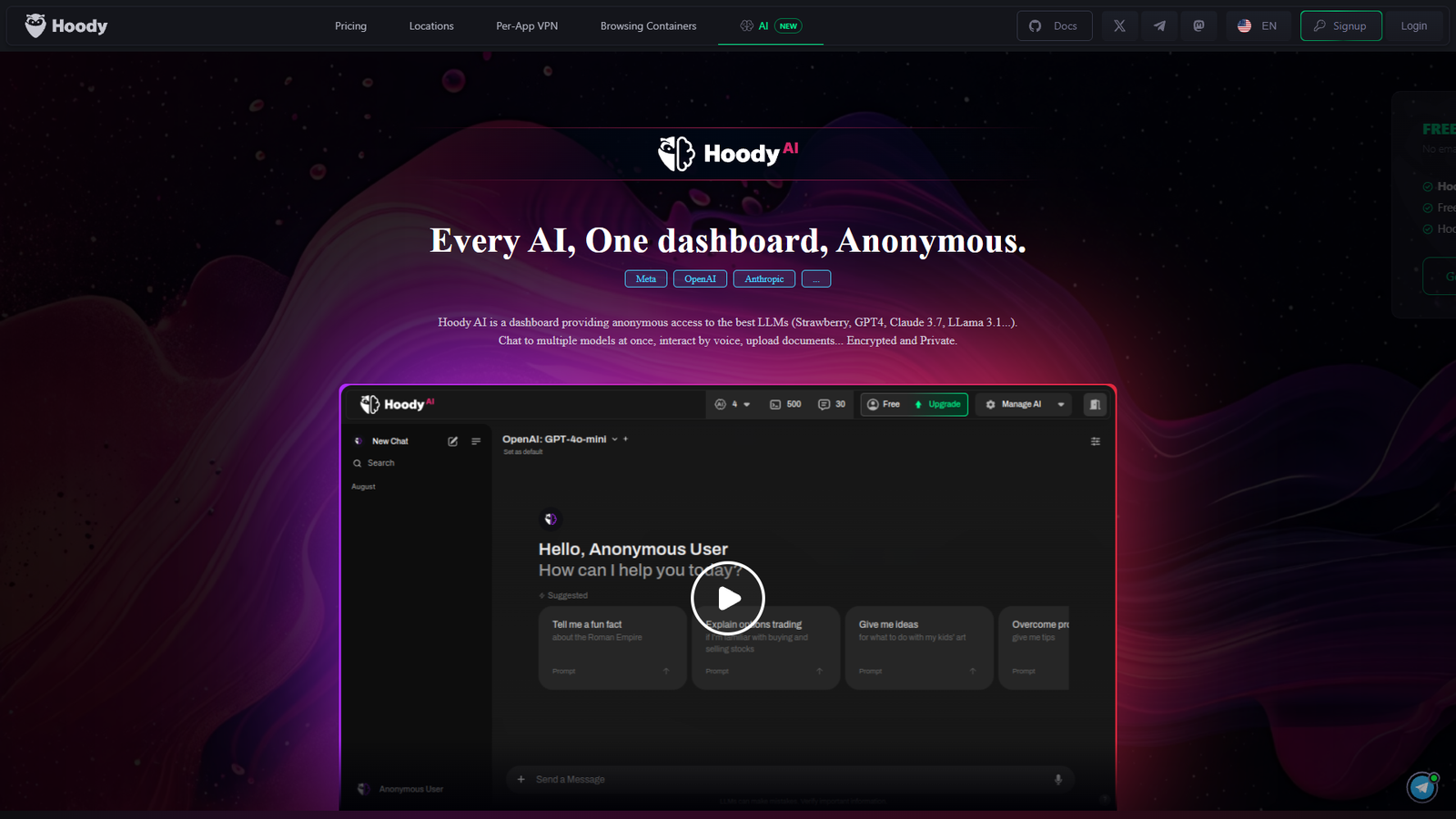 Hoody AI — интерфейс нейросети Hoody AI — интерфейс нейросети