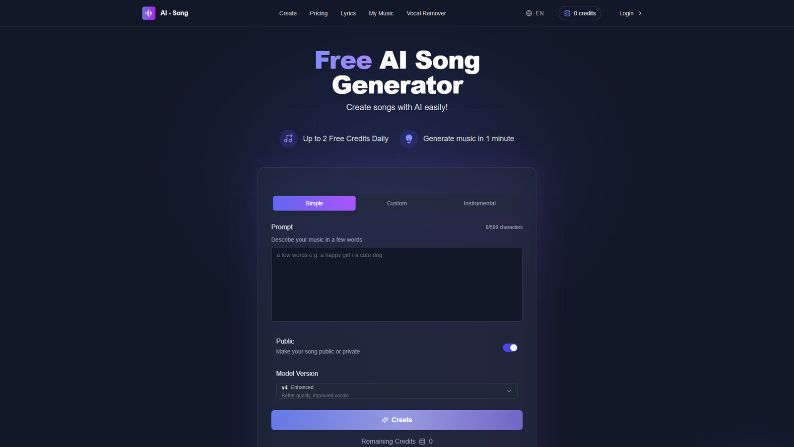 AI Song Generator — интерфейс нейросети AI Song Generator — интерфейс нейросети