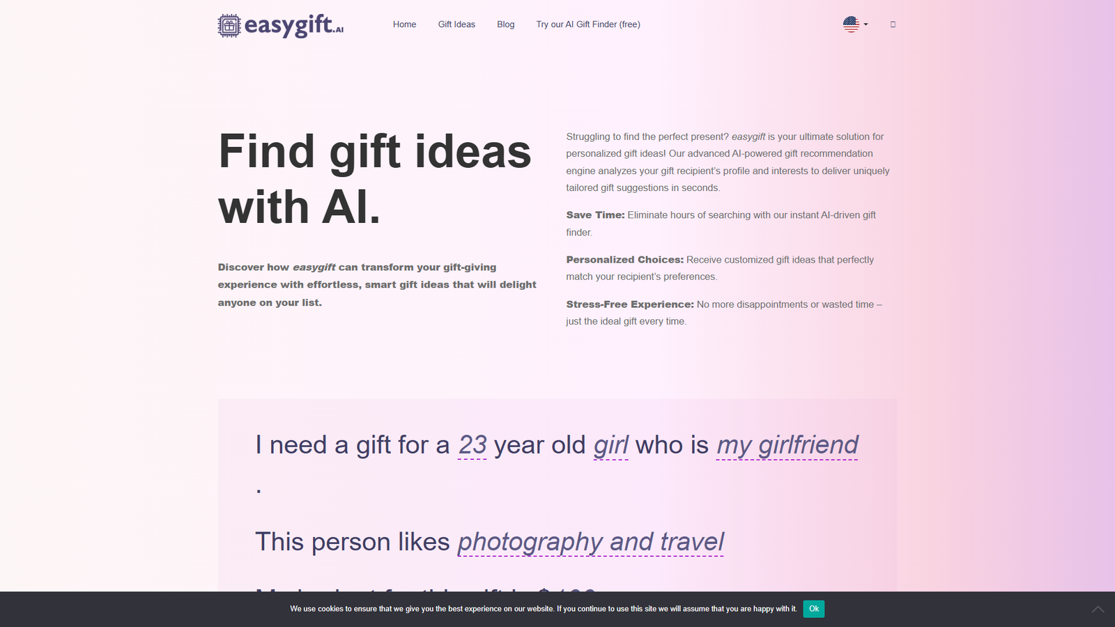 easygift.ai — интерфейс нейросети easygift.ai — интерфейс нейросети