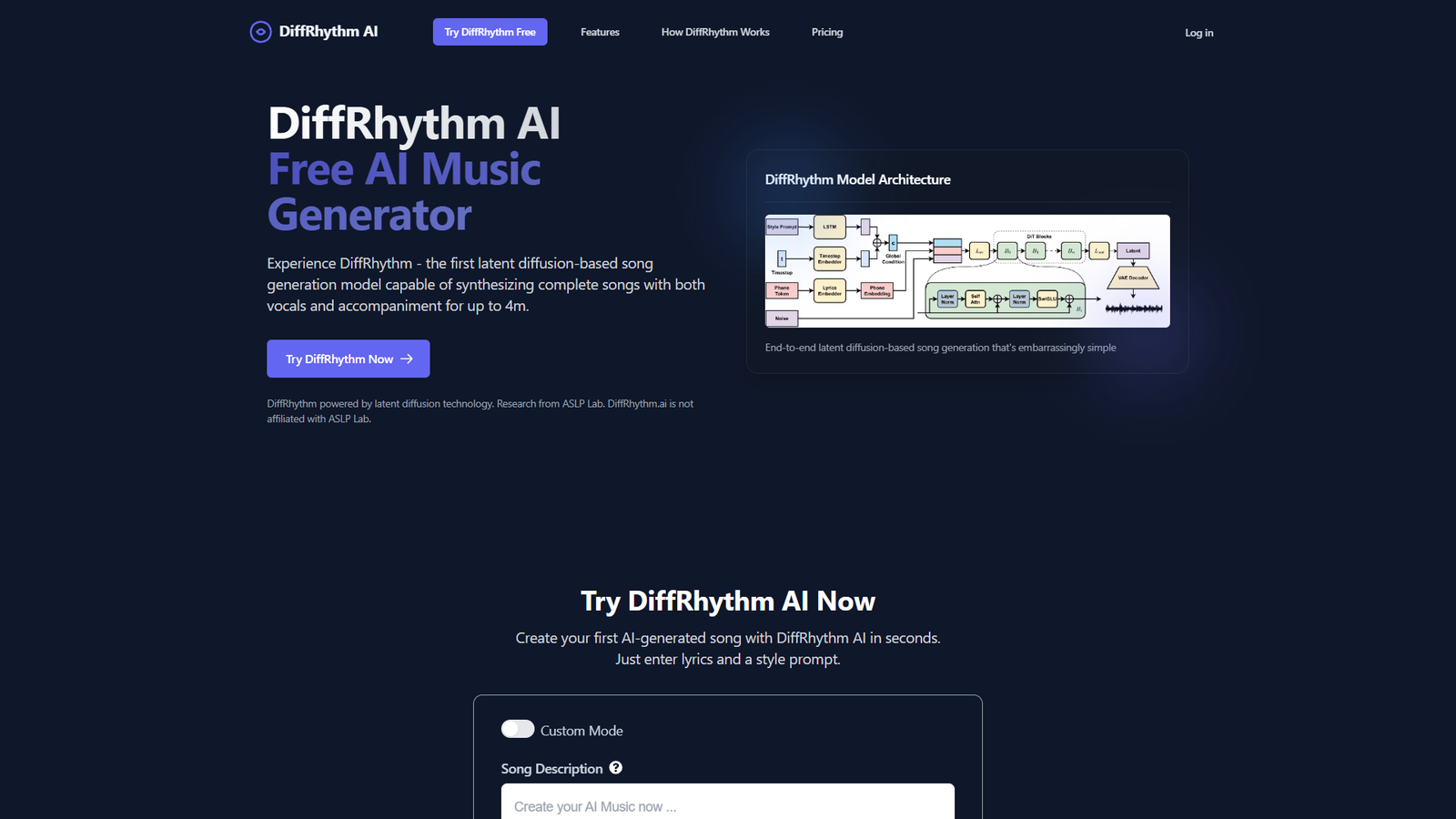 DiffRhythm AI — интерфейс нейросети DiffRhythm AI — интерфейс нейросети