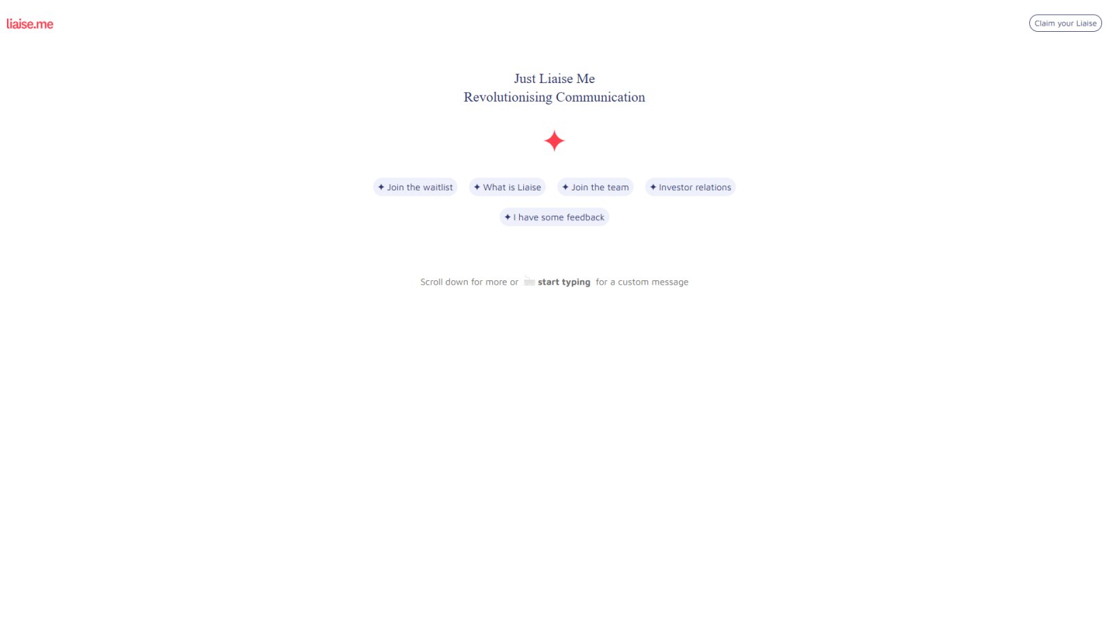 Liaise нейросеть Главная страница