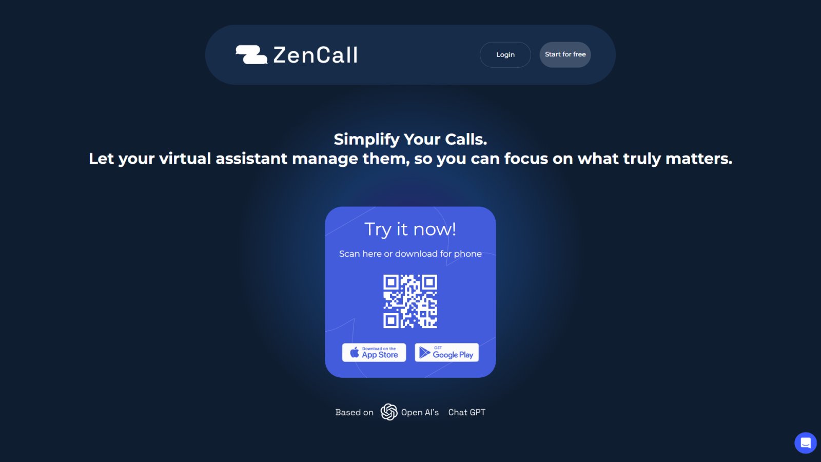 ZenCall.ai нейросеть Главная страница