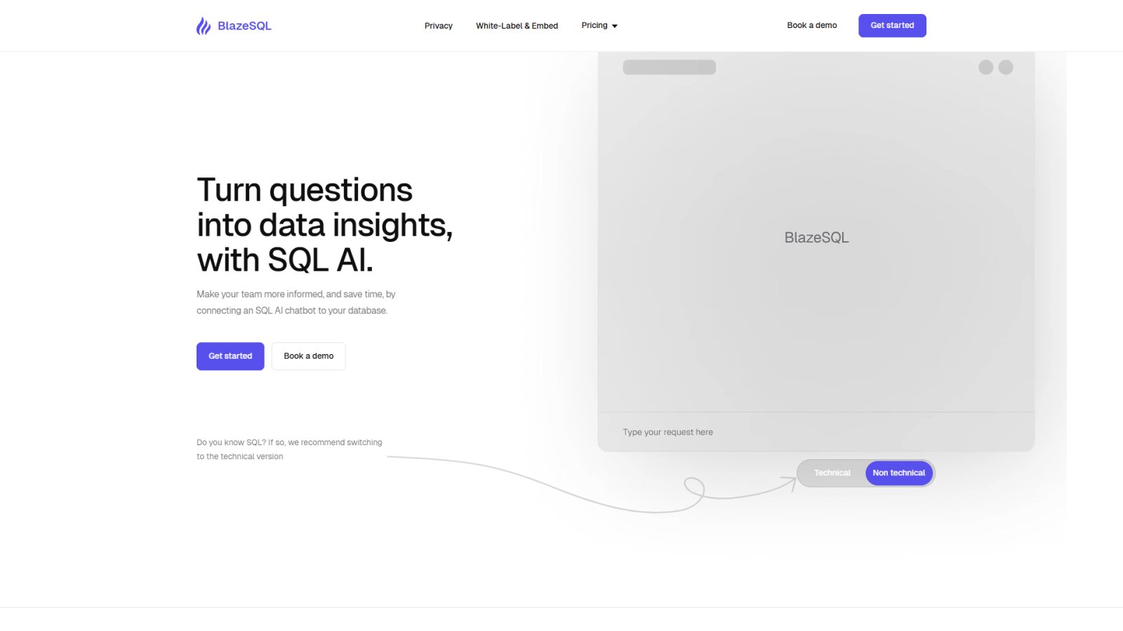 Blaze SQL нейросеть Главная страница