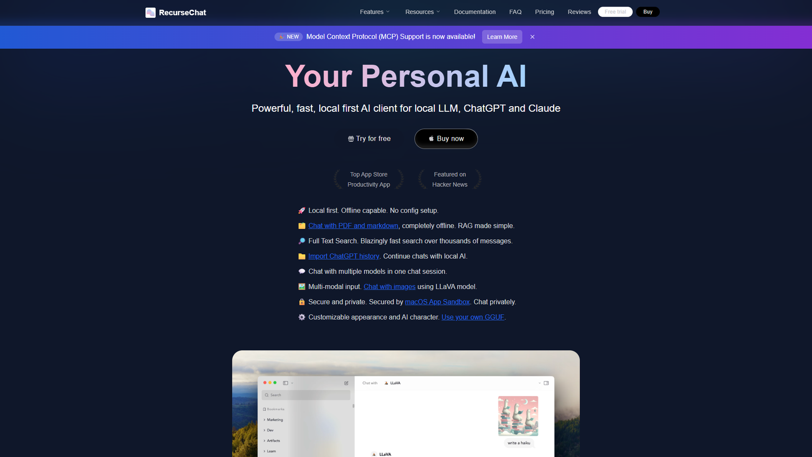 RecurseChat — интерфейс нейросети RecurseChat — интерфейс нейросети