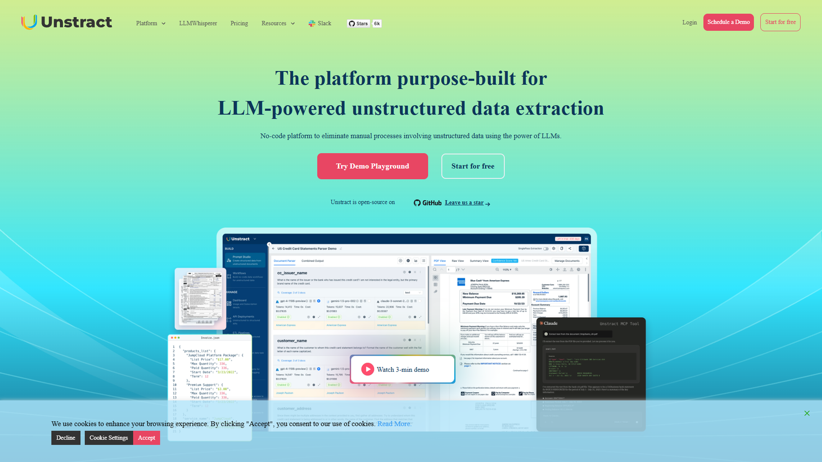 Unstract — интерфейс нейросети Unstract — интерфейс нейросети