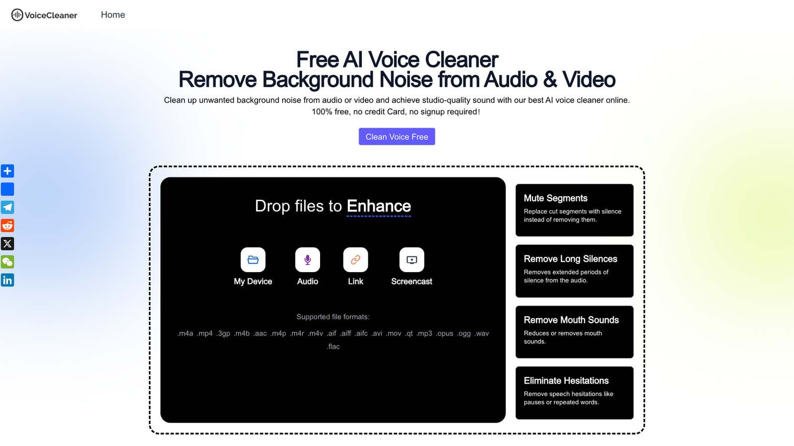 AI Voice Cleaner — интерфейс нейросети AI Voice Cleaner — интерфейс нейросети