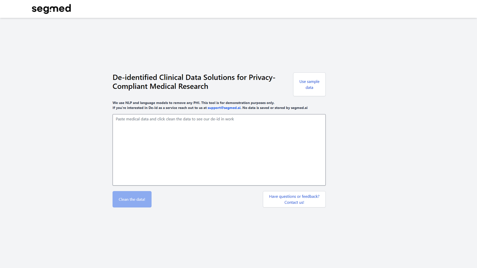 Segmed De-ID — деидентификация медицинских данных — интерфейс нейросети Segmed De-ID — деидентификация медицинских данных — интерфейс нейросети