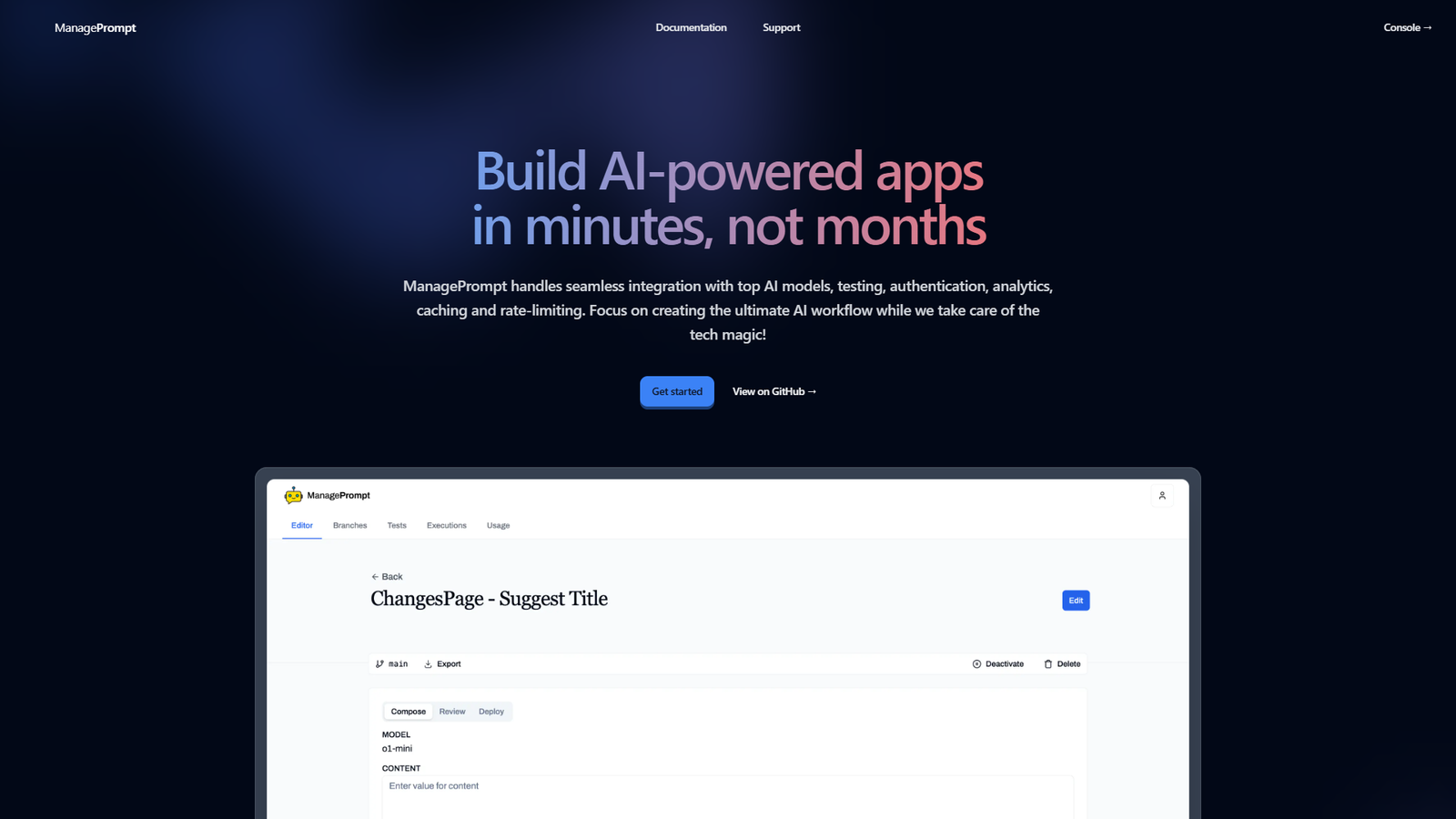 ManagePrompt — интерфейс нейросети ManagePrompt — интерфейс нейросети