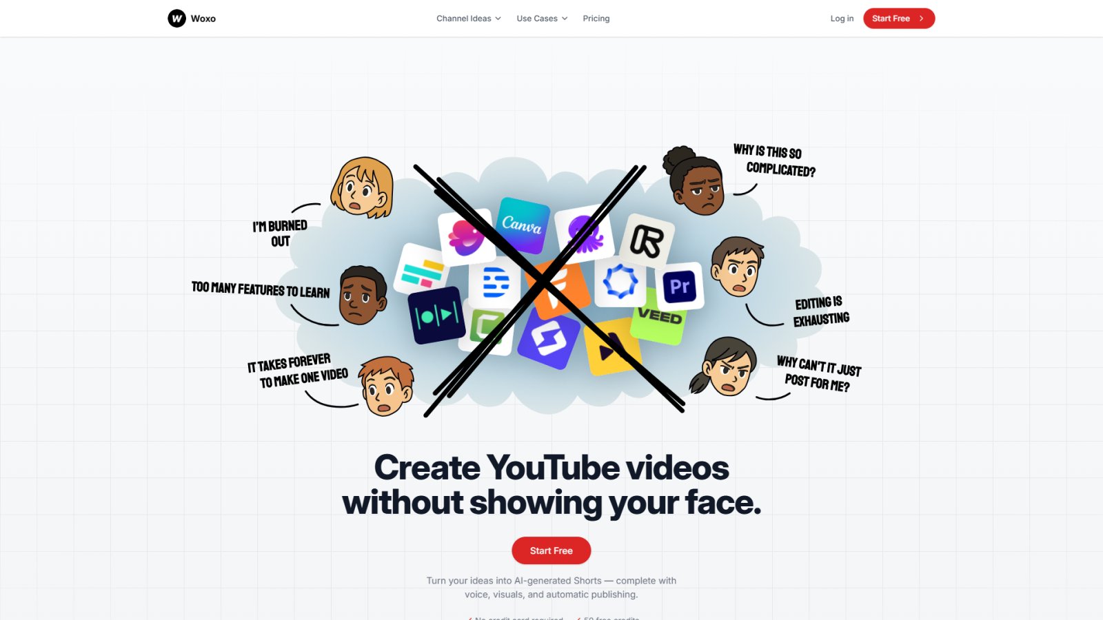 WOXO - Idea to Videos нейросеть Главная страница