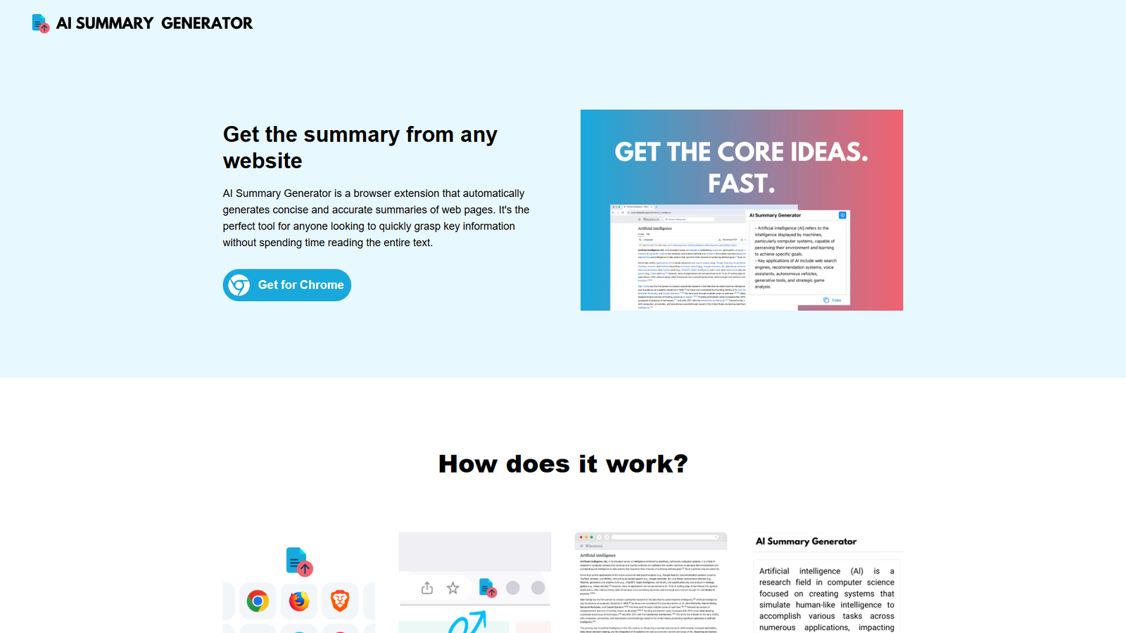 AI Summary Generator — интерфейс нейросети AI Summary Generator — интерфейс нейросети