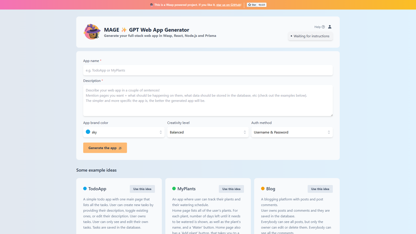 MAGE GPT Web App Generator — интерфейс нейросети MAGE GPT Web App Generator — интерфейс нейросети