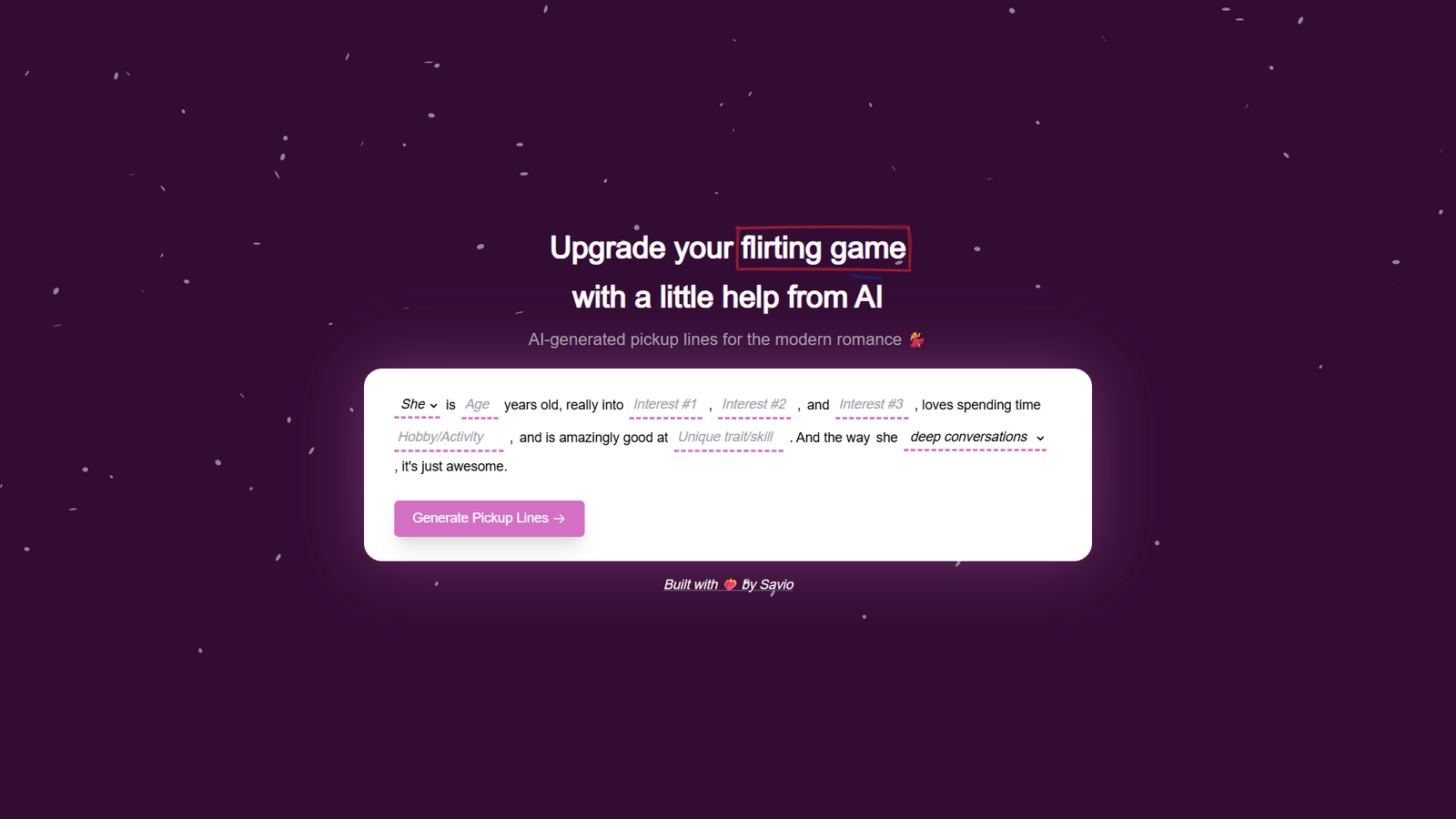 Flirtify — интерфейс нейросети Flirtify — интерфейс нейросети