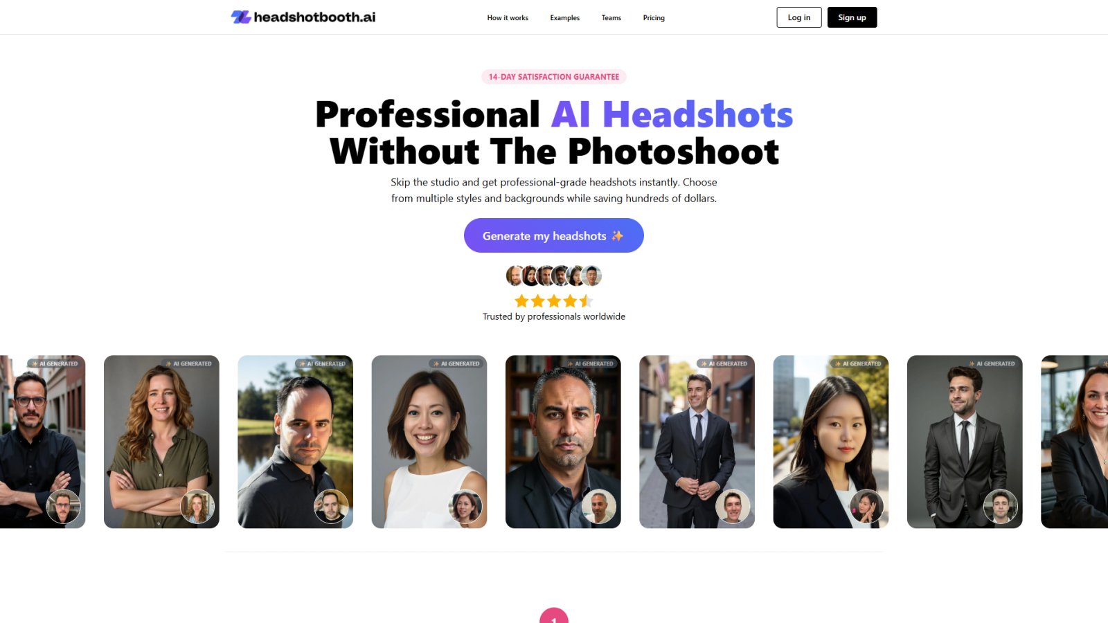HeadshotBooth нейросеть Главная страница