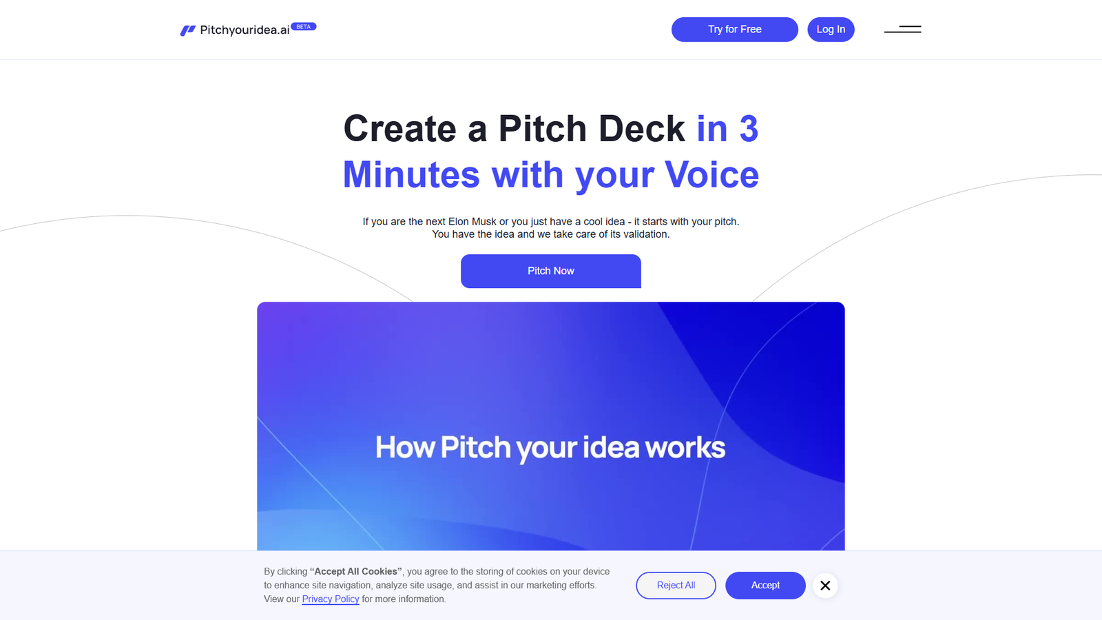 Pitchyouridea.ai — интерфейс нейросети Pitchyouridea.ai — интерфейс нейросети