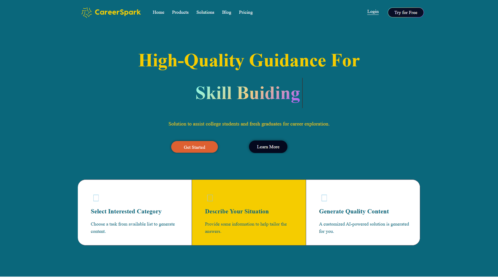 CareerSpark — интерфейс нейросети CareerSpark — интерфейс нейросети