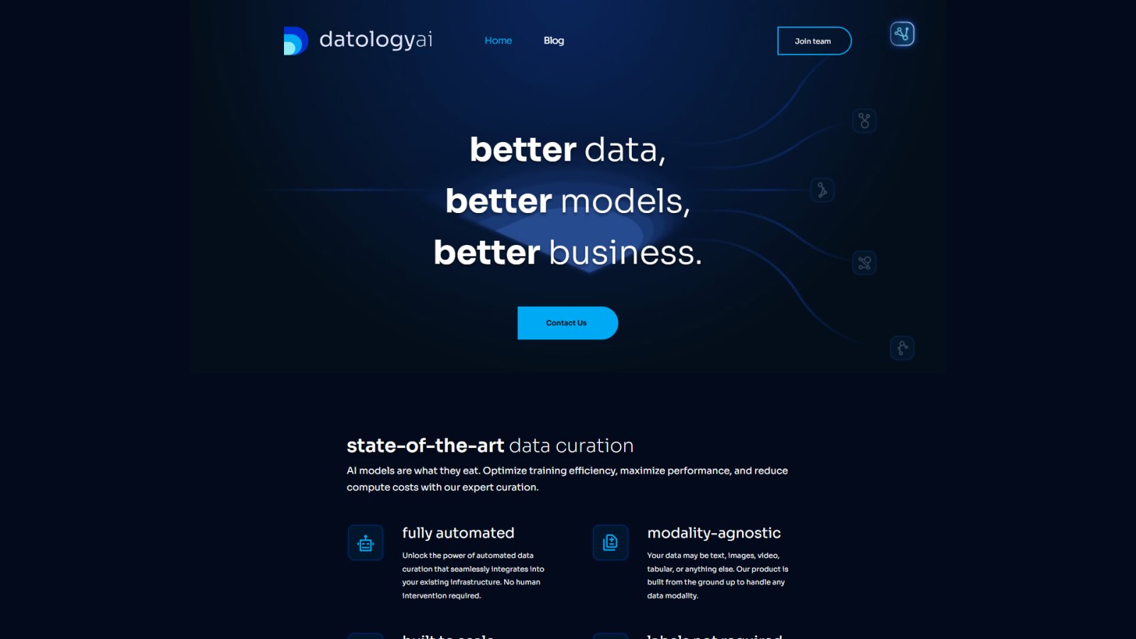 DatologyAI нейросеть Главная страница