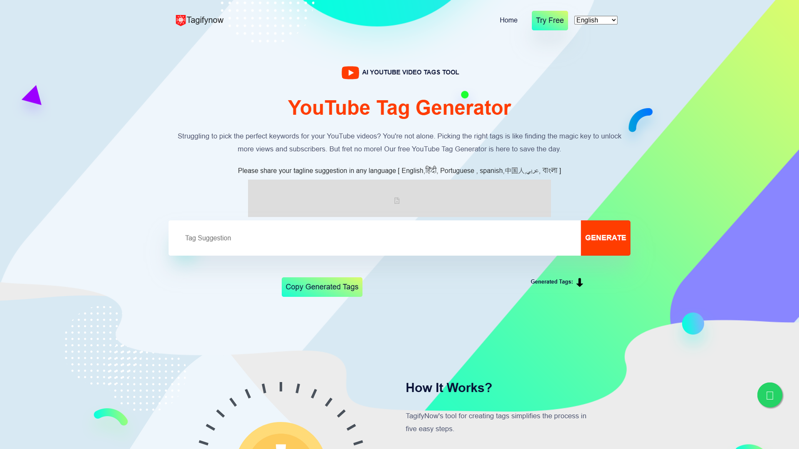TagifyNow YouTube Tag Generator — интерфейс нейросети TagifyNow YouTube Tag Generator — интерфейс нейросети