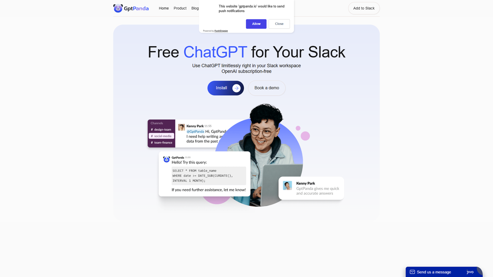GptPanda — Free ChatGPT for Slack — интерфейс нейросети GptPanda — Free ChatGPT for Slack — интерфейс нейросети