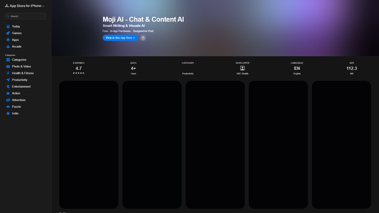Moji AI - Chat & Content AI — интерфейс нейросети Moji AI - Chat & Content AI — интерфейс нейросети