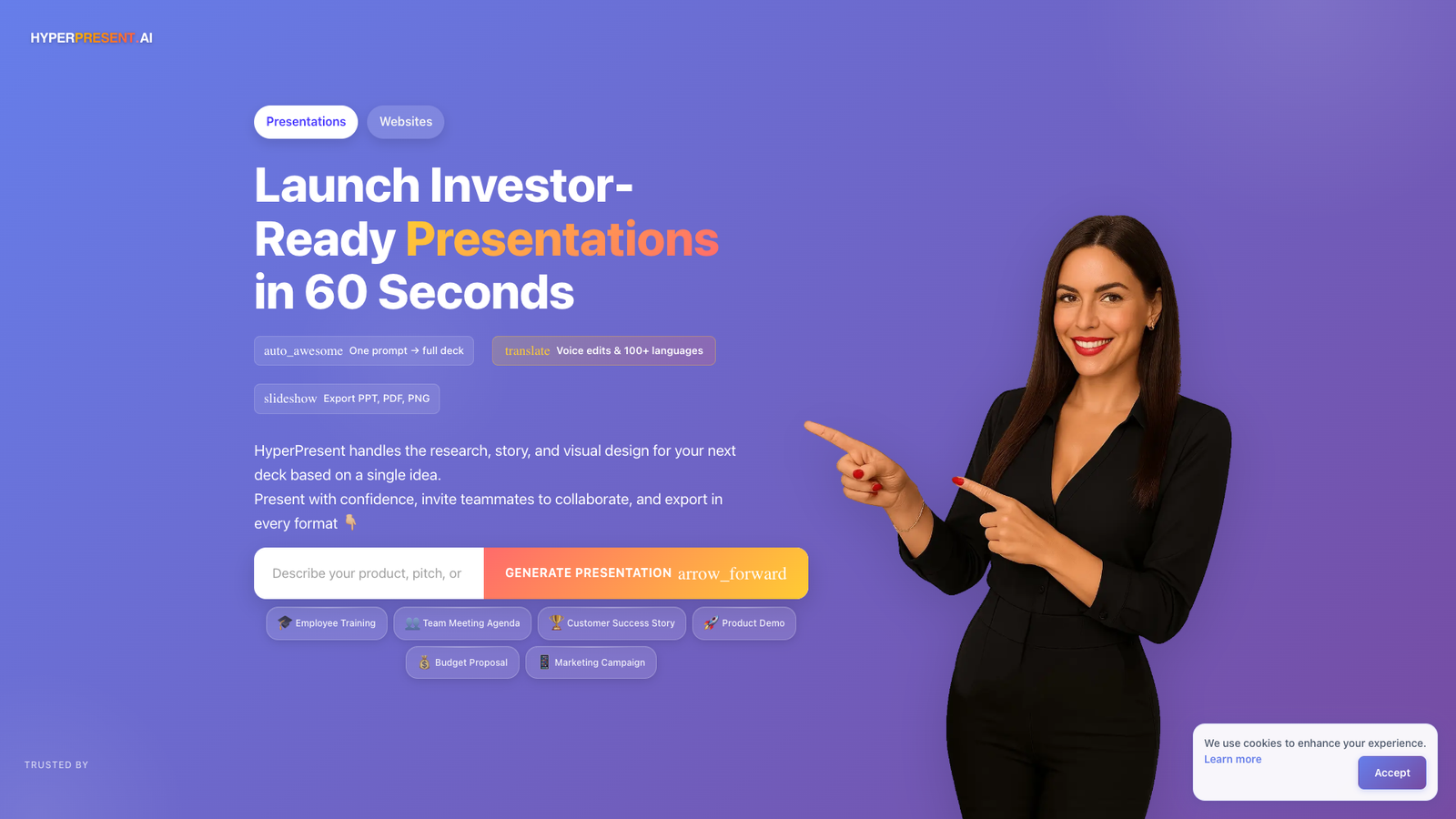 HyperPresent AI — интерфейс нейросети HyperPresent AI — интерфейс нейросети