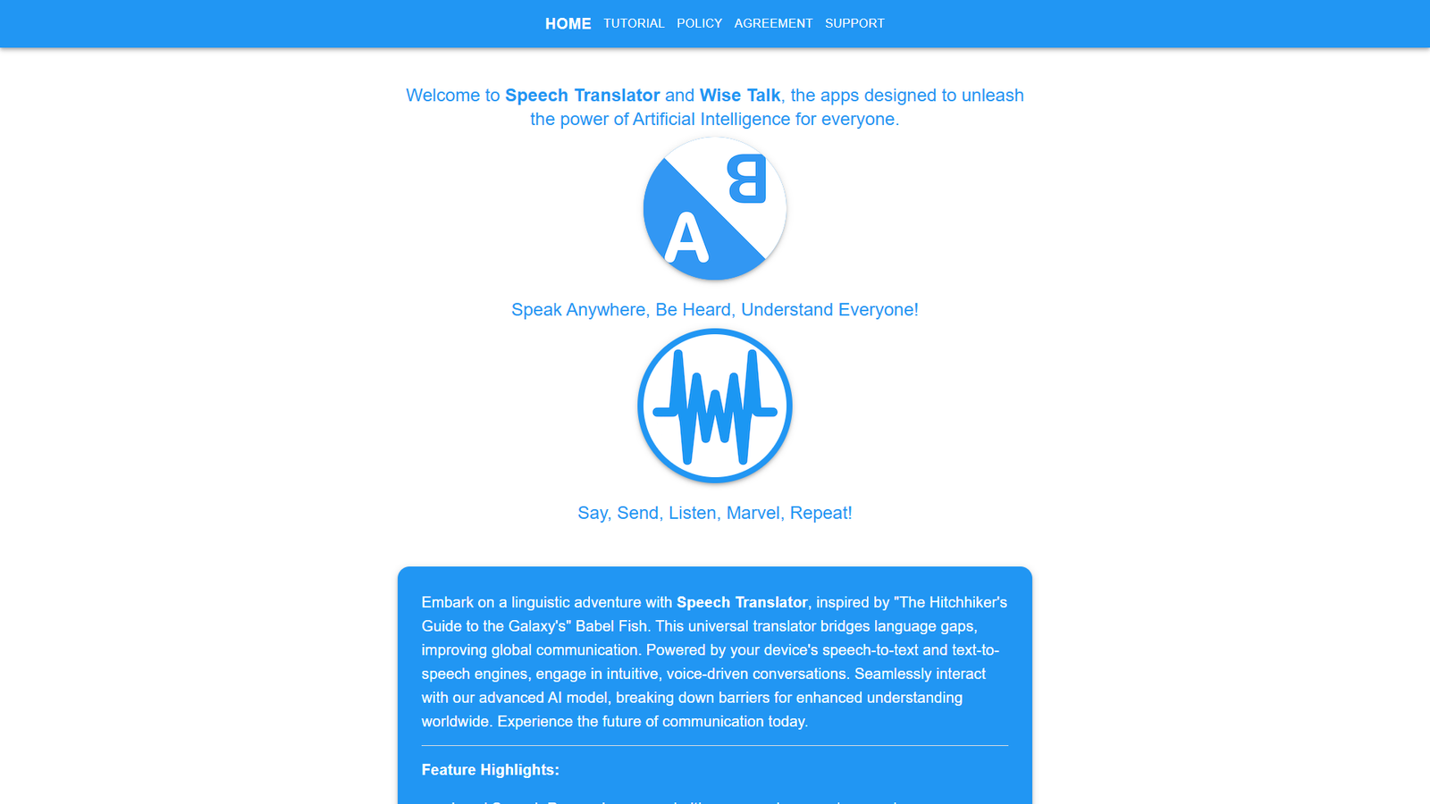 WiseTalk Voice-Activated AI Assistant — интерфейс нейросети WiseTalk Voice-Activated AI Assistant — интерфейс нейросети