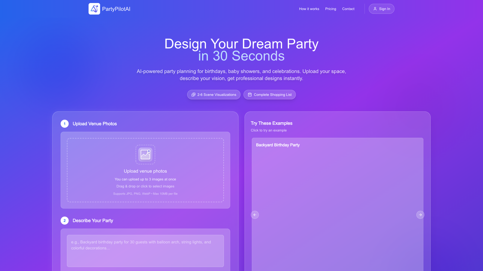 PartyPilotAI — интерфейс нейросети