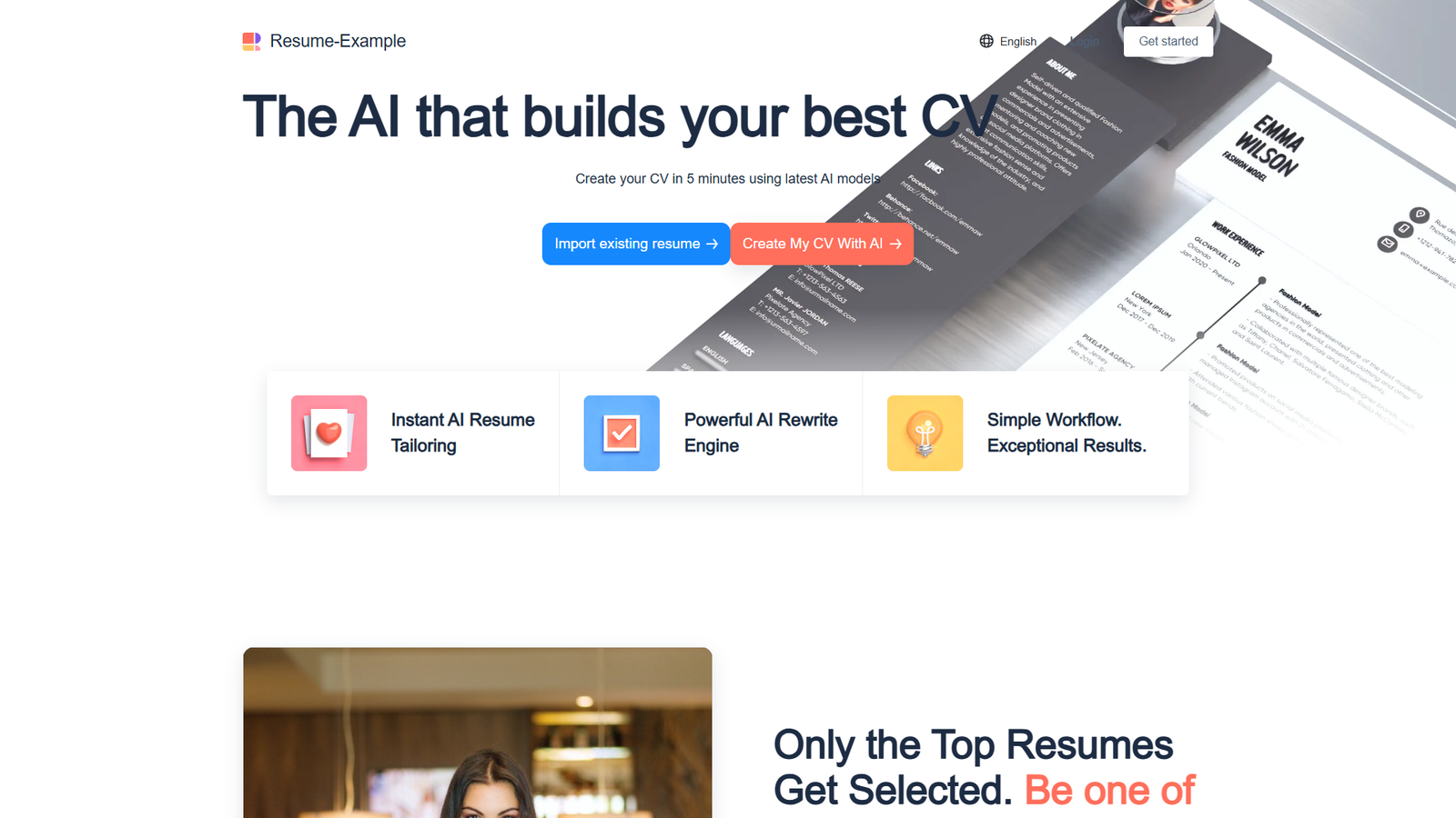 Resume-Example — интерфейс нейросети Resume-Example — интерфейс нейросети