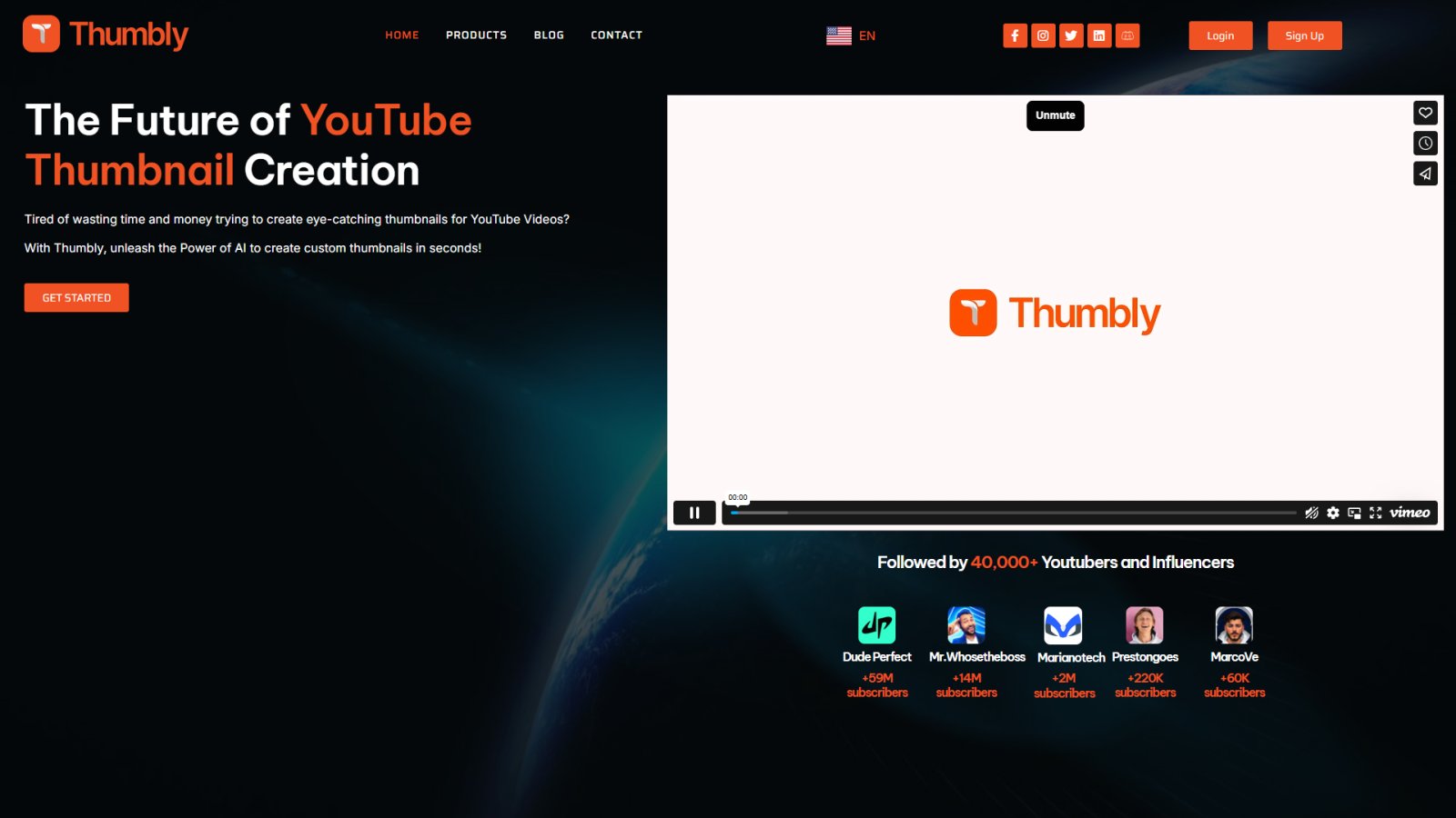 Thumbly нейросеть Главная страница